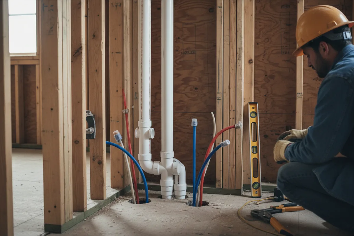 Drain and supply rough-in during Garbage Disposal Repair in Barkhamsted